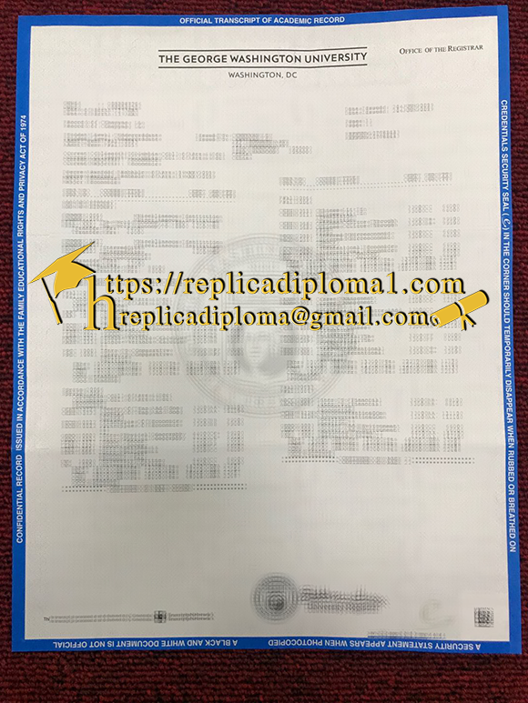 George Washington University transcript