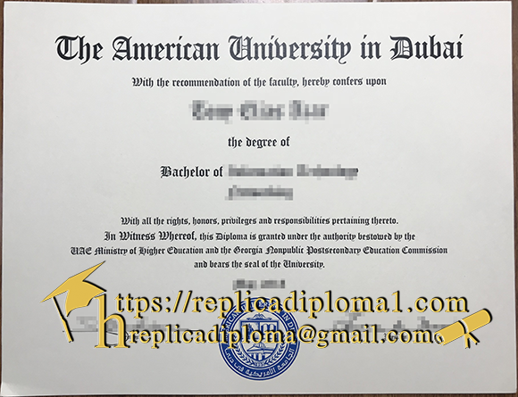 American University in Dubai degree