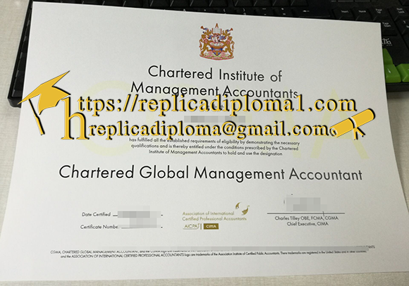 CGMA certificate sample from replicadiploma.net