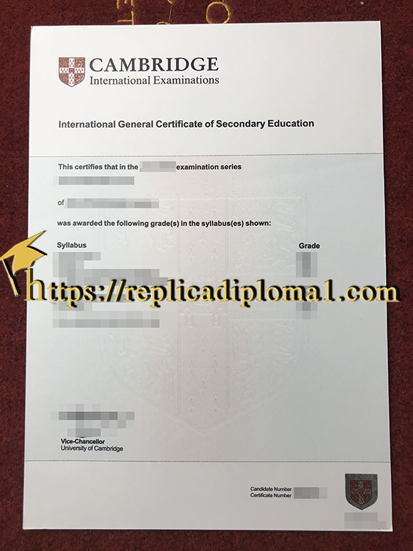 Cambridge IGCSE certificate