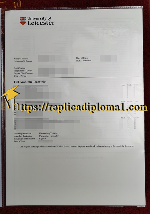 buy University of Leicester fake transcript