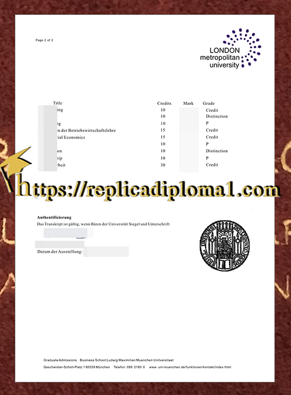 transcript of London Met, London Metropolitan University Transcript