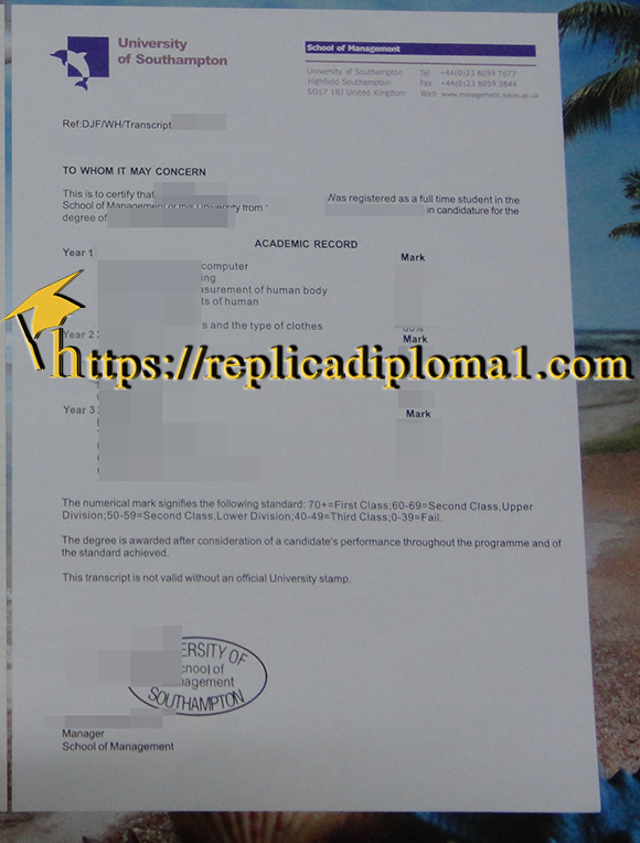 University of Southampton Transcript, Soton transcript